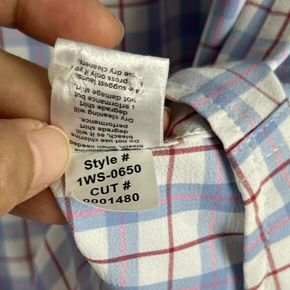 Mizzen Main Leeward Shirt Mens XL Plaid Trim Fit Button Up Performance Career - Picture 6 of 13